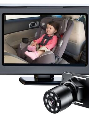 Compact Black Vehicle Backup Camera with Night Vision LEDs